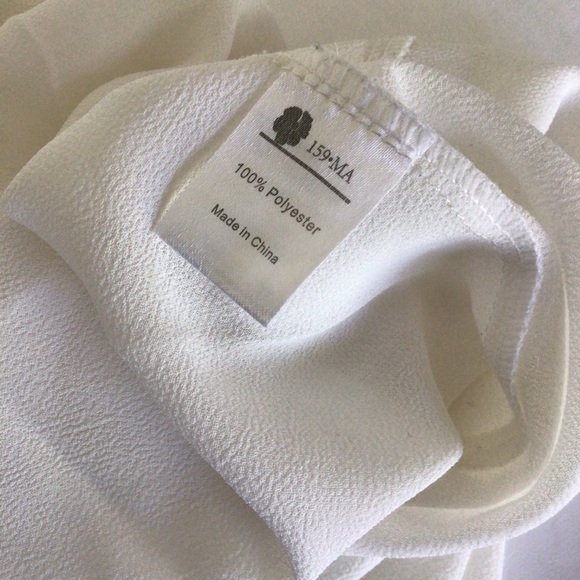 159 MA VINTAGE WHITE TIE NECK BLOUSE SMALL - Picture 9 of 10